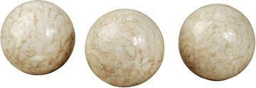 Cambria Ivory Beige Marbled Orbs Sphere Balls 4 inches Diameter for Centerpiece Bowl and Tray Displays Set of Three