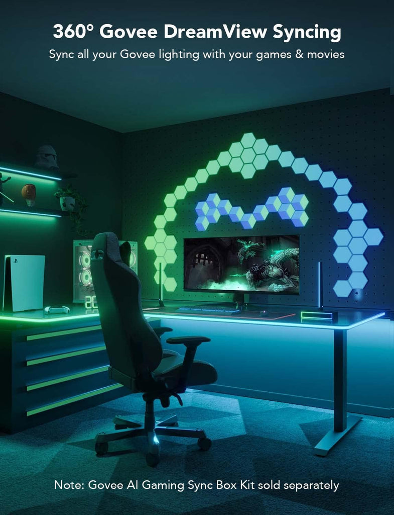LED Neon Rope Lights, 10ft Gaming Lights for Gaming Desks | LED Strip Lights Syncing with Razer Chroma, Support