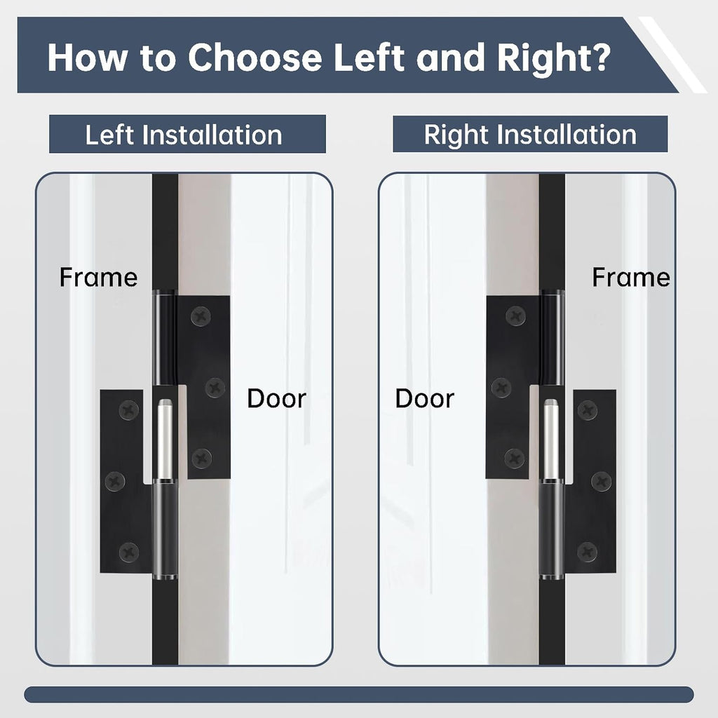6 Pack Door Hinges Black Matte 3.5in x 2.5in Stainless Steel Door Hinge with Square Corner