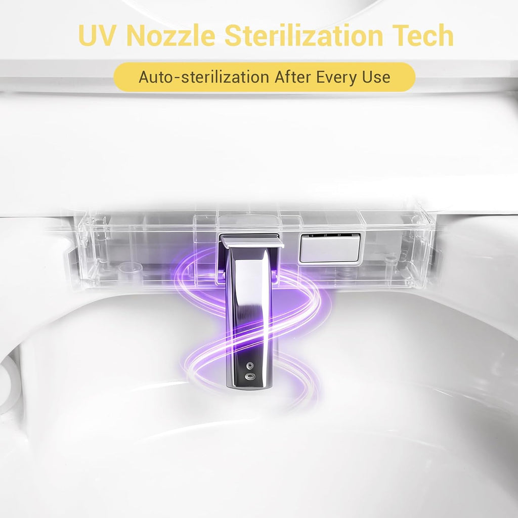 Silver Strip Artistic Smart Toilet,Powerful Flush,Auto Open/Close,Comfort Height,Instant Warm