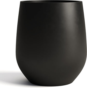 Premium Mt Wilson Tall Tapered Fiberstone Planter for Indoor Outdoor Use, Modern Large Olive Tree Pot with Drainage
