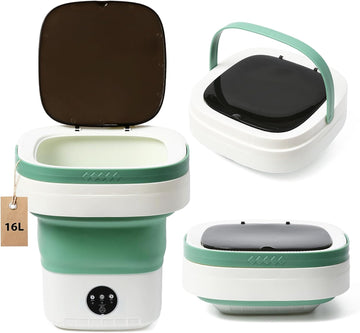 Mini Portable Foldable Washer - 16L Portable Washing Machine, Spin dryer, Small Folding Washing Machine 3 Cleaning