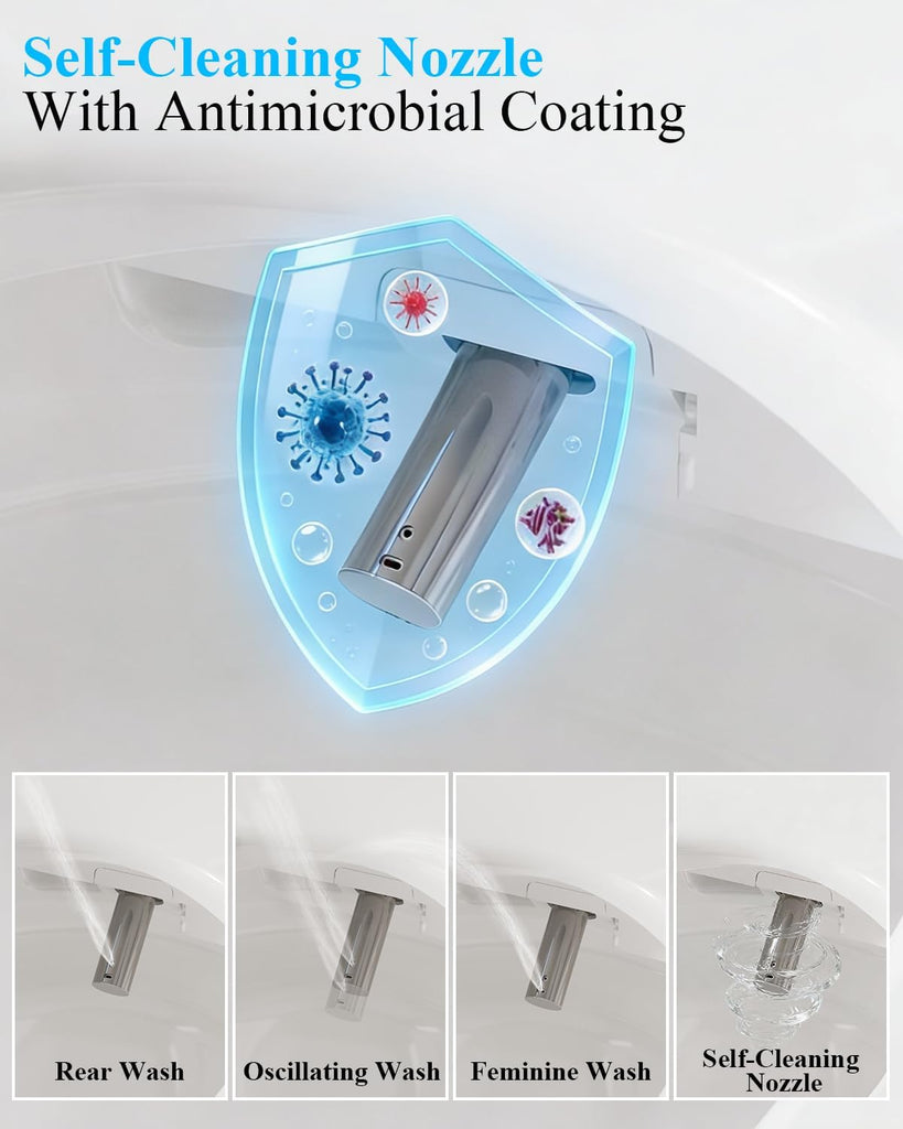 Smart Toilet with Bidet Built-in, Auto Open/Close Lid