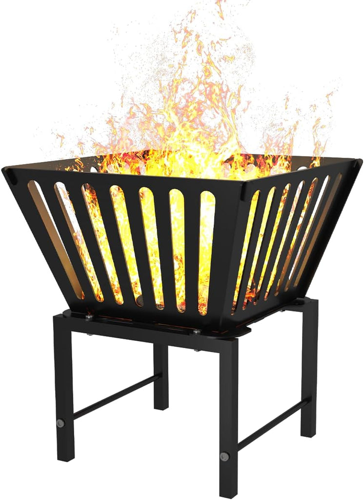 Outdoor Fire Pit - 17 Inch Portable with Storage Bag for Camping, Patio Heating, Picnic and BBQ