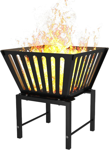 Outdoor Fire Pit - 17 Inch Portable with Storage Bag for Camping, Patio Heating, Picnic and BBQ