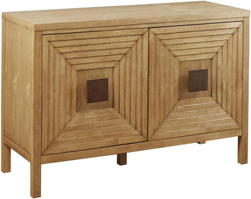 Paige Accent Storage Cabinet Accent Chest with 2 Adjustable Shelves, Solid Wood Legs with Levelers, Chic Geometric