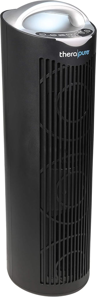 Therapure TPP640 Air Purifier Tower with Air Sensor, Handle, and Remote Control (Black)