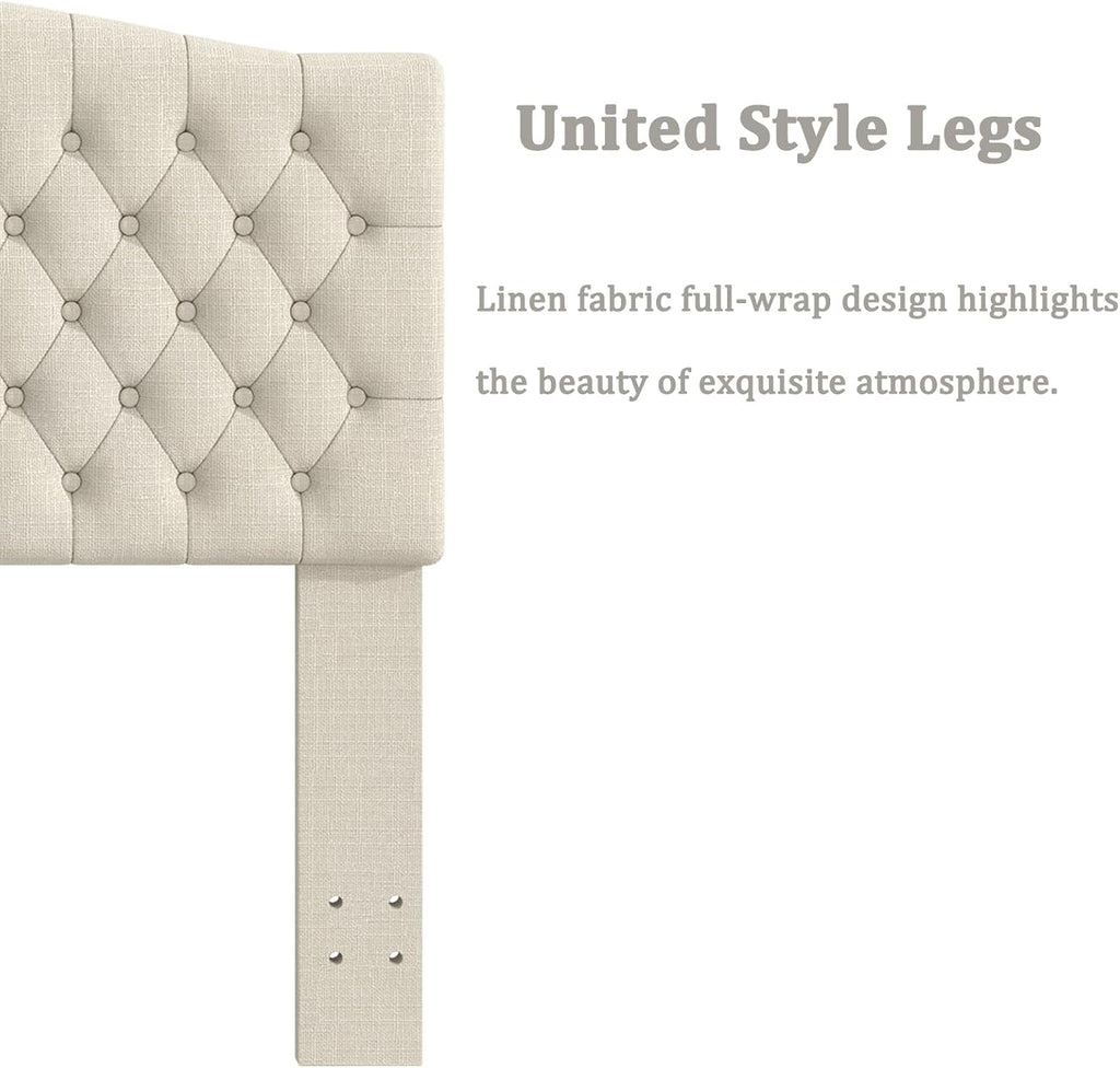 Queen Headboard Only, Upholstered Headboard for Adjustable Bed Linen Tufted Queen/Full Wall Mounted Head Board with