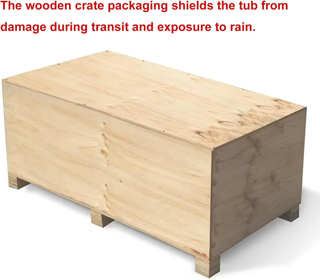 71" Solid Surface Bathtub, Stone Resin Freestanding Soak Tub for Bathroom, Non-Porous & Warm to Touch Surface, Matte