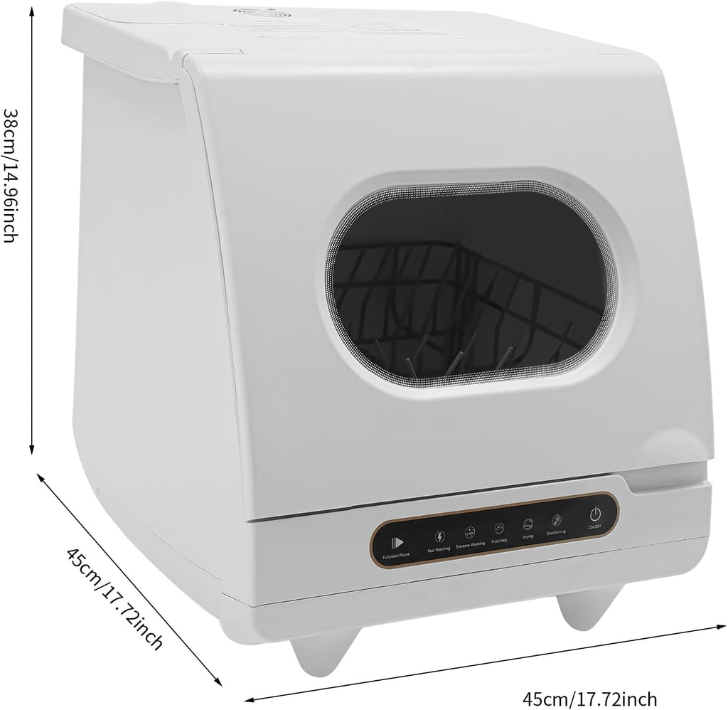 Portable Countertop Dishwasher, 1200W Mini Dishwasher with 12 Water Outlets and 360° Spraying Cleaning