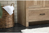 Elegant Decor Soma 42" Aluminum MDF Single Bathroom Vanity in Natural Oak