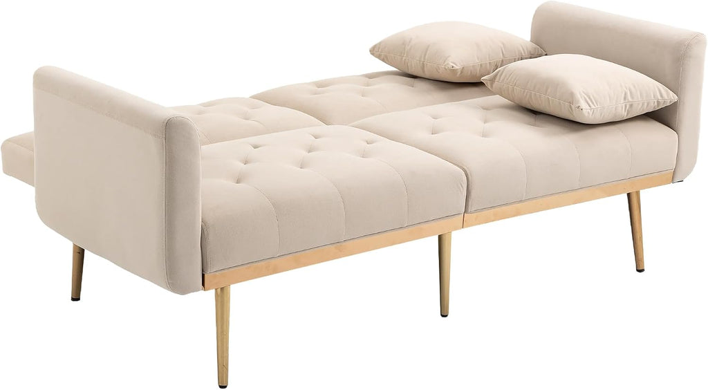 104.33" L-Shaped Modern Polyester Upholstery Sponge Sectional Sofa Couch, White, 69" x 105" x 36"