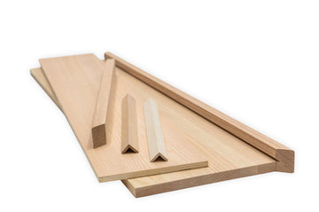 Red Oak Stair Tread Cap Kit with Riser, Tread Return, and Corner Trim, Universal Fit