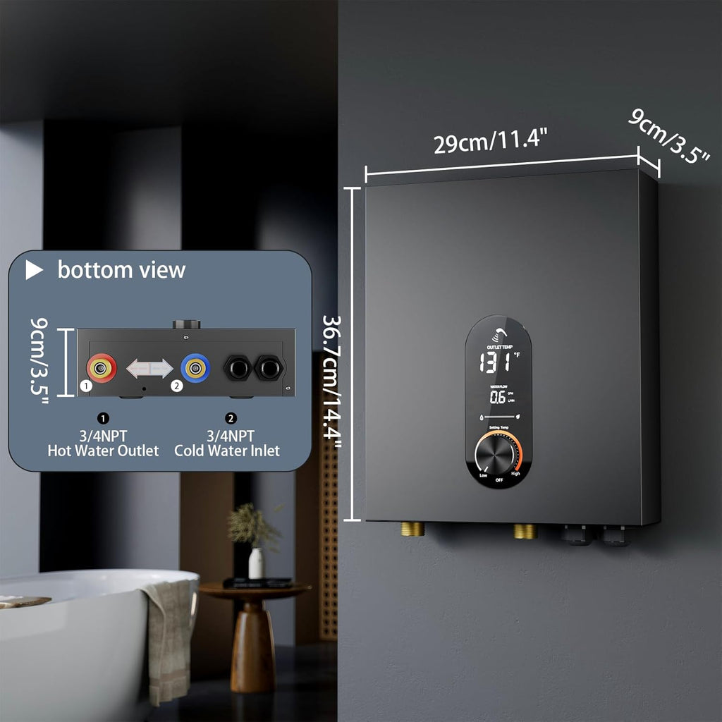 18KW Electric Tankless Water Heater, 240V On-Demand Instant Hot Water Heater for Whole House