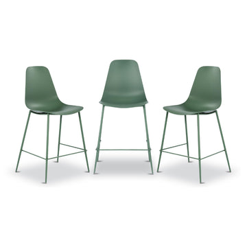 Isla Bar Stools Set of 3 - Counter Height Bar Stool - Set of Counter Stools - Indoor/Outdoor Barstools - Modern