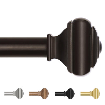Bronze Curtain Rods for Windows 72 to 144 Inches, Metal