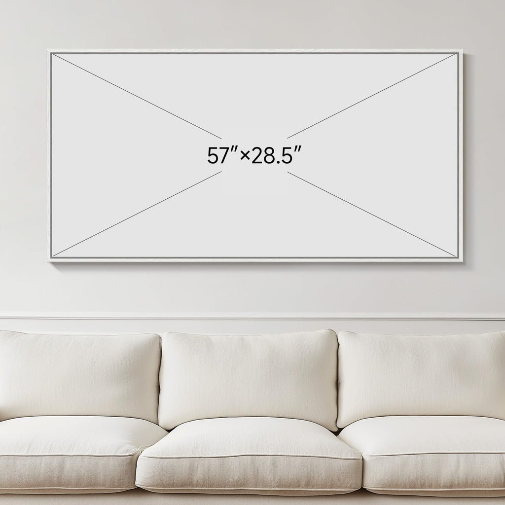 Large Framed Coastal Abstract Wall Art, Horizontal 30x60 In