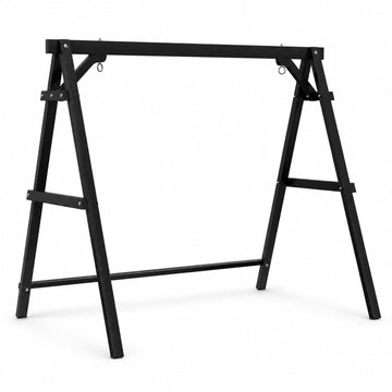 6.9FT Wooden Porch Swing Frame for 5FT Swing, Black