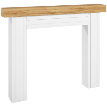 Modern Fireplace Mantel with Leg, 51.2" W x 40.6" H, Natural Wood
