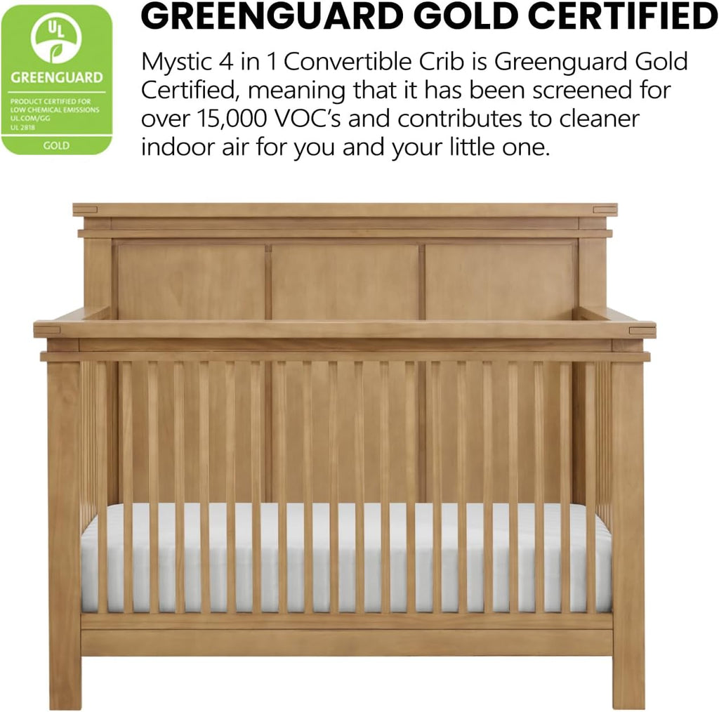4 in1 Crib Convertible, Honey Wood