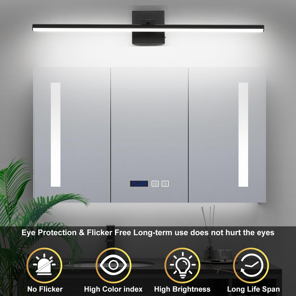 LED Bathroom Vanity Light, Modern Bathroom Light Fixture Over Mirror (3000K/4000K/6000K, Dimmable), Vanity Light Bar