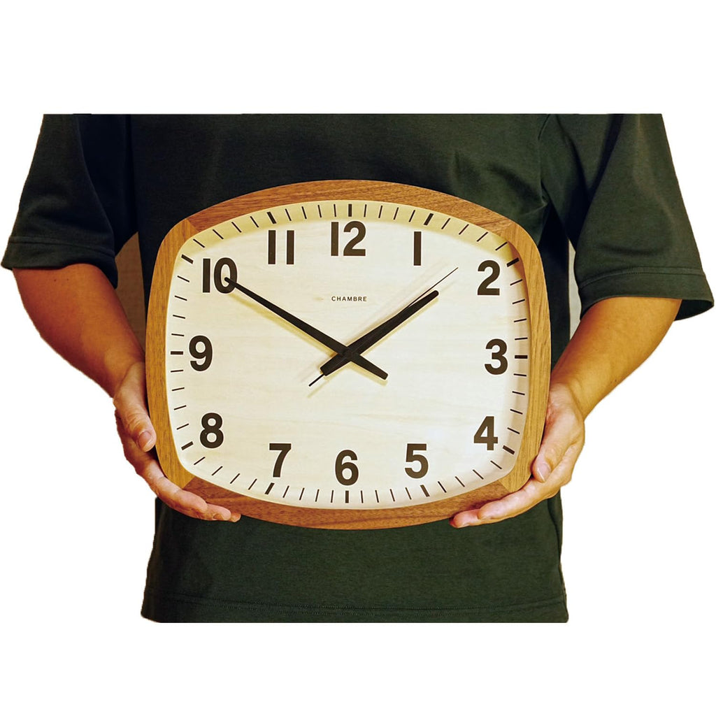 Japanese Wall Clocks-Handcrafted Solid North American Beech Wood, Battery Operated, Square Rustic Decorative, Made in