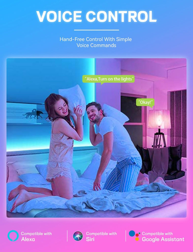 Smart Light Bulbs, WiFi & Bluetooth 5.0, Work with Alexa Google Assistant, App Control, Color Changing LED Bulb,E26 (4Pack)