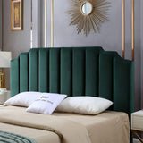 Jade Velvet Tufted King Upholstered Headboard