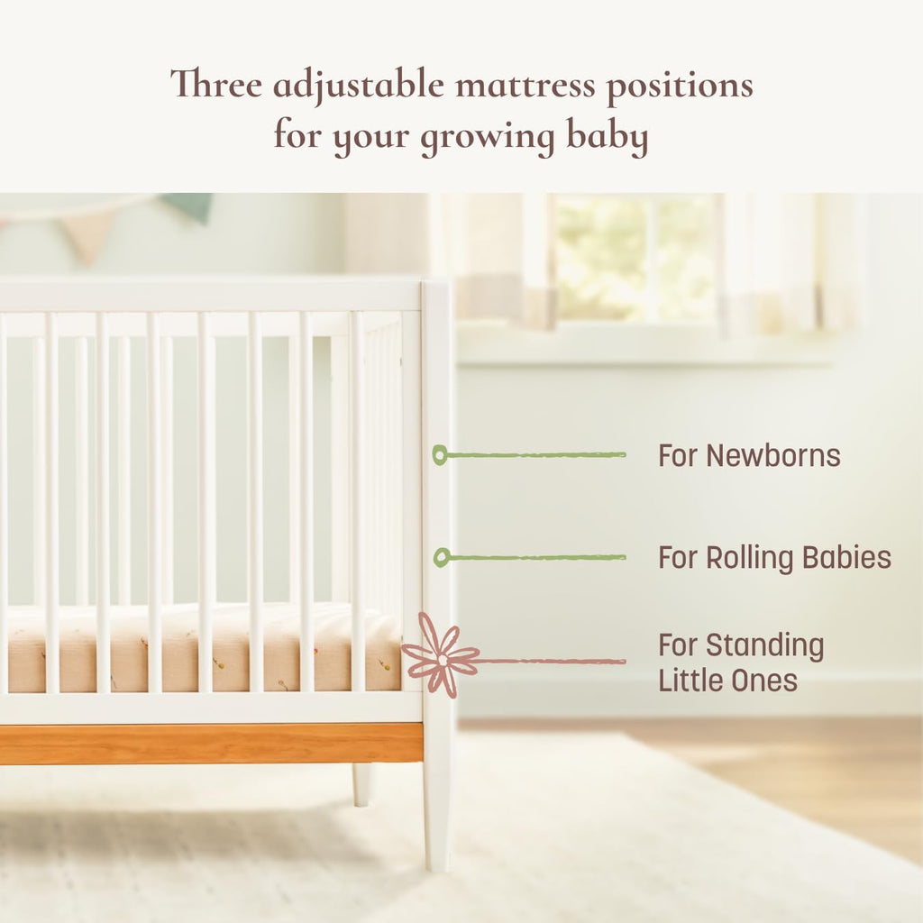 4-in-1 Convertible Baby Crib to Toddler Bed, White