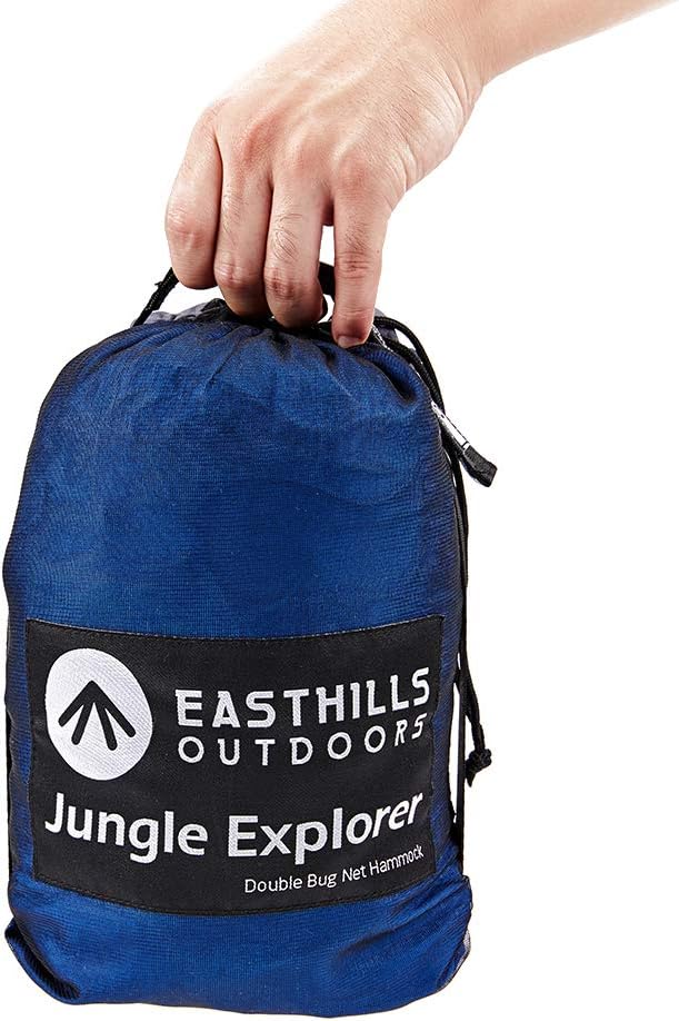 Jungle Explorer 118" x 79" Double Camping Hammock Lightweight Rip-Stop Parachute Nylon 2 Person Hammocks with