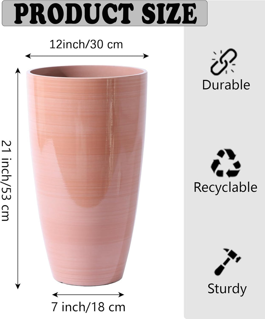 Front Porch Decor Lightweight Large Planter for Indoor Outdoor Terracotta-Look Finish Tall Flower Pot for Porches