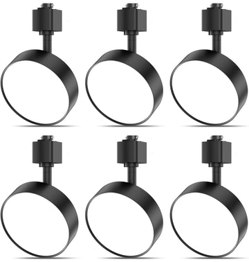 Diffuse J Type Track Lighting Heads, 12W Black 6 Pack