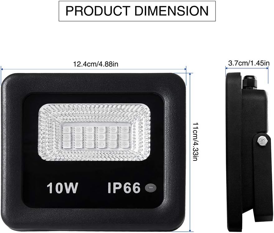 10W Dimmable RGB LED Color Changing Outdoor Flood Light