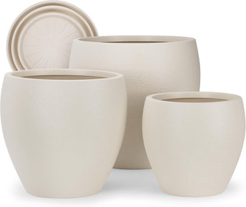Plant Pots 17.5/14.8/12.2 inch Set of 3, Flower Pots with Drainage Holes, Large Planters for Indoor Outdoor Garden