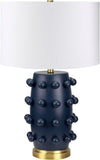 25.5'' Modern 1-Light Ceramic Table Lamp with Spherical Orbs on Lamp Body with White Fabric Drum Sha