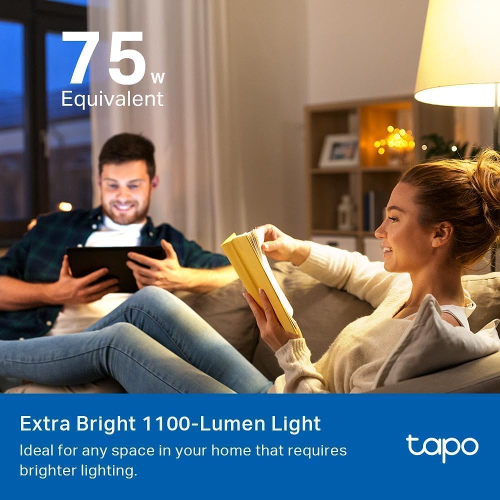 Smart Light Bulbs, 1100 Lumens High Brightness (75W Equivalent), Matter-Certified, 16M Colors WiFi Light Bulb