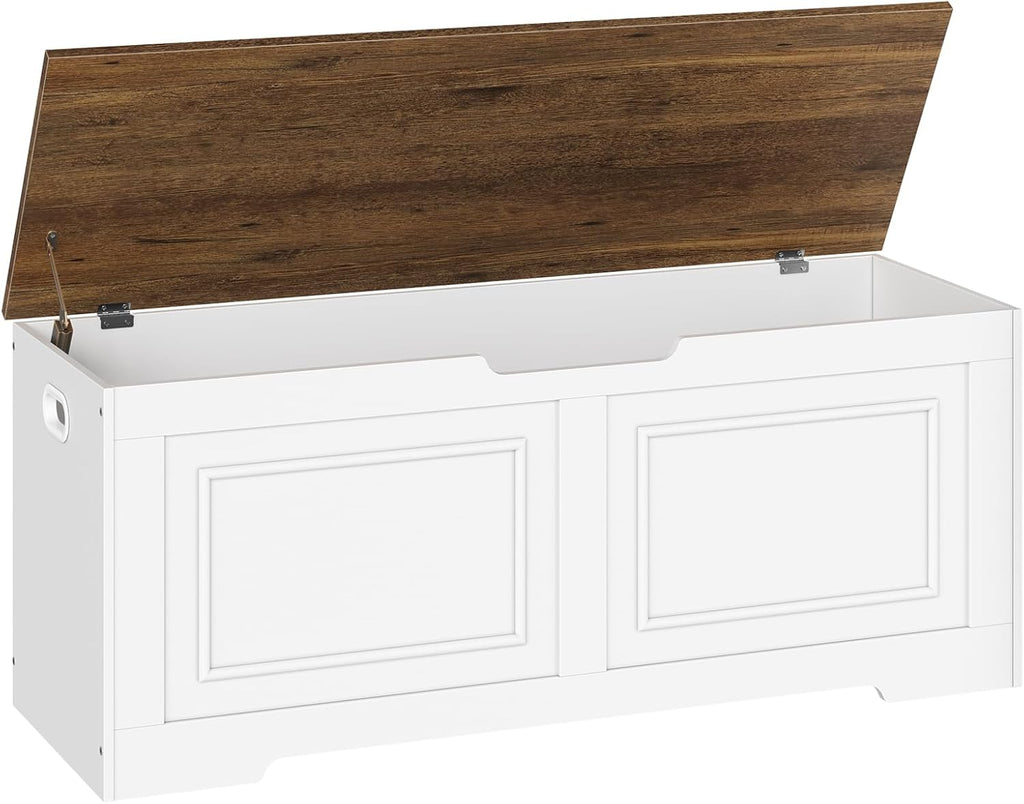 Storage Bench, 47.2" Large Capacity Toy Chest, Farmhouse Storage Trunk with Soft Close Hinge, Wooden Storage Box
