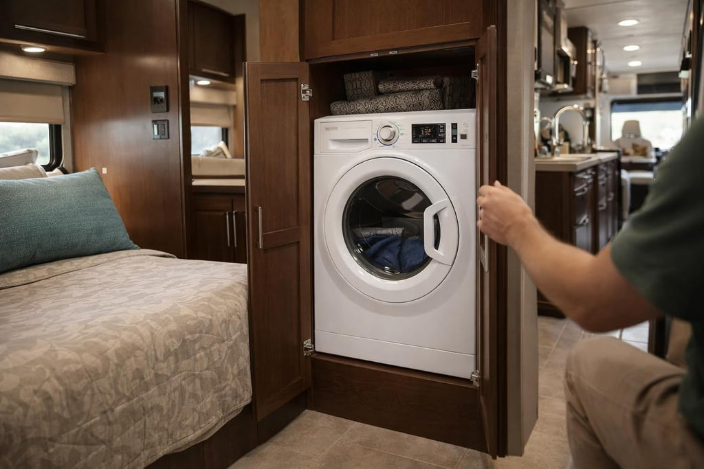 Splendide Washer Dryer Combo for RV - Vented 15lb All-in-One Compact Unit with Complete Vent Kit & Detergent