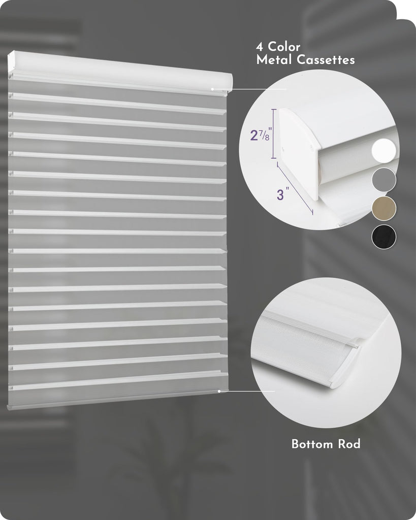 Motorized Wider Shangrila Shades Compatible with Alexa Google Remote Control Rechargeable Smart Light Filtering