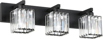 Black Vanity Light Bathroom Lighting Fixtures 3 Light Crystal Modern Bathroom Vanity Light (Exclude Bulb)