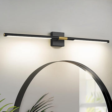 40 Inch Bathroom Light Fixtures, 24W 3CCT Dimmable Black and Gold LED Vanity Lighting Fixtures Over Mirror