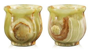 Marble Shot Glasses Set of 2-2" Small Shot Glass Set for Bar