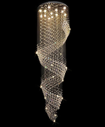 120" H Large Modern Chandelier for Villa Entrance Raindrop Chandeliers