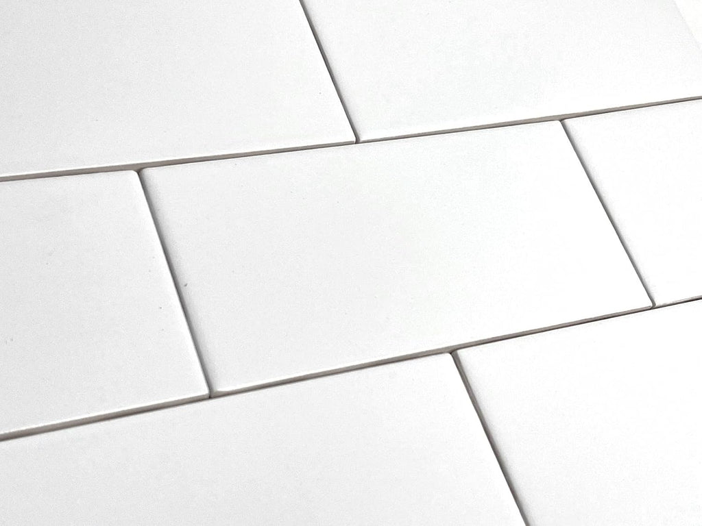White 3x6 Matte Ceramic Subway Wall Tile - Italian Design Backsplash, Shower, Bathroom & Accent Walls (Box of 80