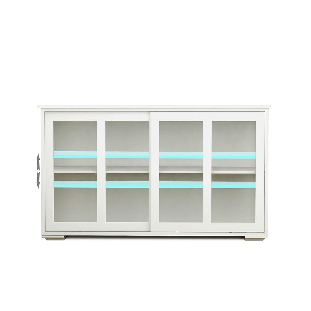 Kitchen Storage Cabinet Antique Stackable Buffet Storage Sideboard Adjustable Shelf Inside Credenza Cupboard with