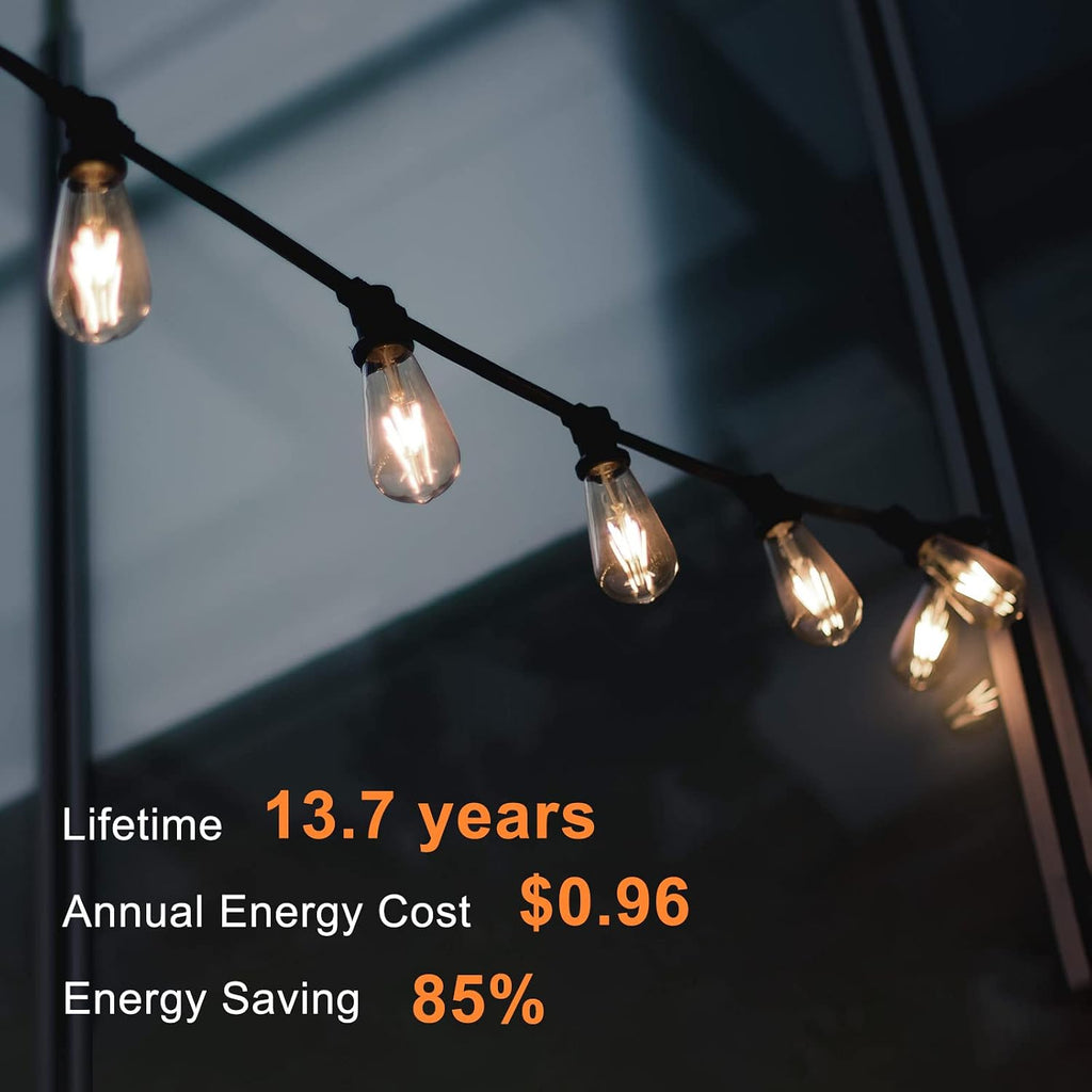 Edison Light Bulbs 60W Equivalent, Dimmable Vintage LED Light Bulbs, E26 Medium Base, Warm White 2700K, ST58, 8W (6 Pack)