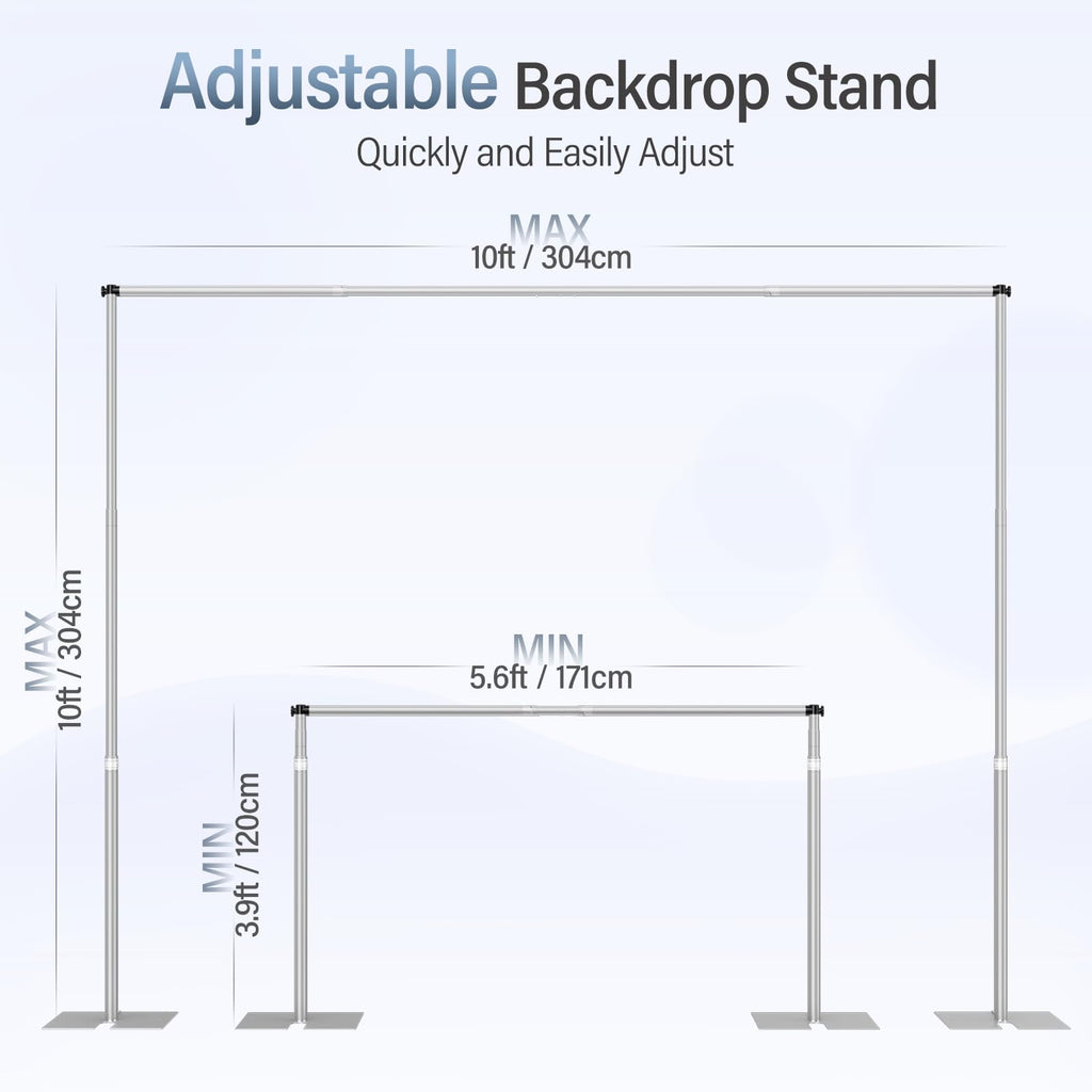 10x10ft Heavy Duty Backdrop Stand Adjustable Pipe and Drape Kit