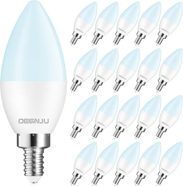 20 Pack Chandelier Light Bulbs 60 Watt Equivalent, Candelabra LED Light Bulbs, E12 LED Bulb Daylight 5000K, Type b