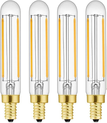 T20 T6 Small LED Bulb Long Filament 2W Equal 25 Watt E12 Candelabra Edison Tubular LED Light Bulb Dimmable 2700K Warm (4Pack)