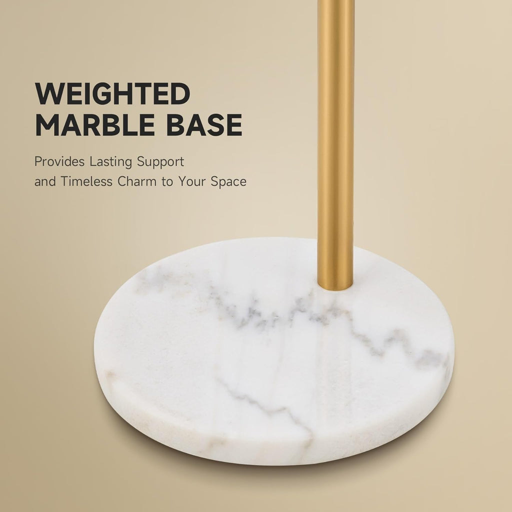 69" Modern Arc Floor Lamp, Gold Standing Light with Adjustable Metal Shade and Marble Base, LED Bulb Included